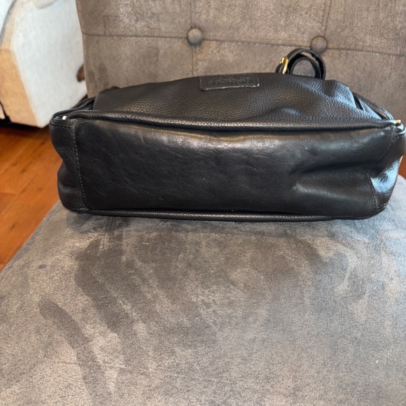 Valentina Black Pebbled Leather Made In Italy Shoulder Handbag - Picture 5 of 10